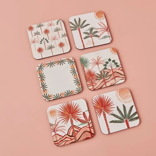 زیر لیوانی ۶ عددی بلامزون آبسترک 10×10 سانتی