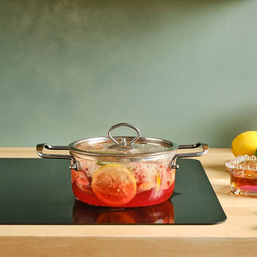 قابلمه عمیق شیشه بوروسیلیکات کاراجا مدل عشق سایز ۱۶