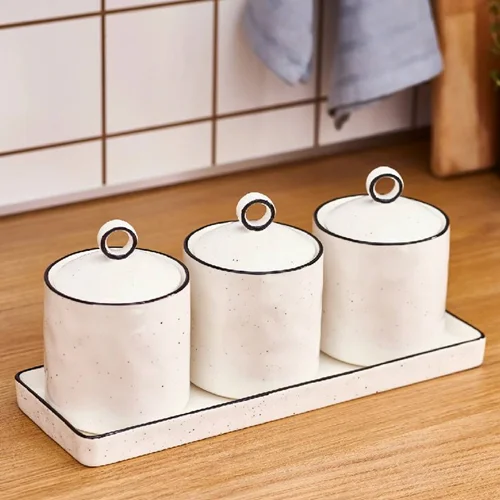 جا ادویه 3 عددی کاراجا لینا لاین سفید