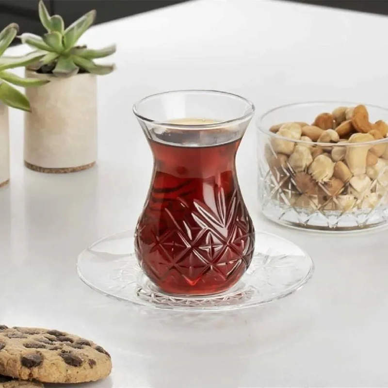 عکس ست استکان چای خوری 12 پارچه پاشاباغچه تایملس 155 میلی