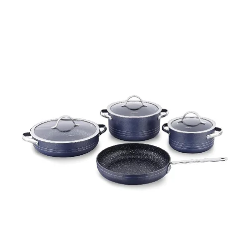 عکس سرویس قابلمه گرانیت 7 پارچه کرکماز A2619-1 سرمه ای