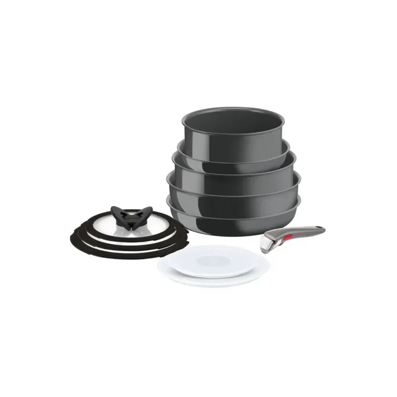 عکس سرویس قابلمه 11 پارچه تفال Ingenio Ceramic Renew طوسی