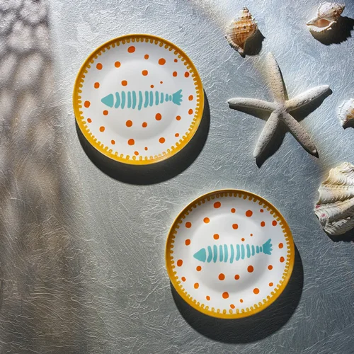 عکس بشقاب شیرینی خوری ۲ عددی امسان Voyage Fish