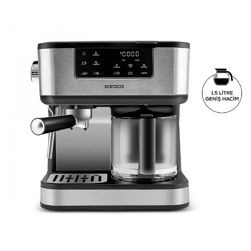 عکس دستگاه اسپرسو ساز و قهوه دمی کاراجا Coffee Art 2 in 1 مشکی