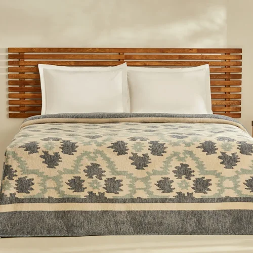 عکس پتو دو نفره پنبه کاراجاهوم داماسک رنگی