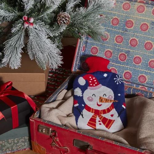 کیسه آب گرم کاراجا آدم برفی آبی