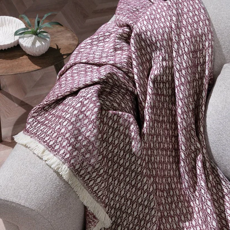 عکس پتو رو مبلی پنبه یاتاش پیناتا بنفش 190×140 سانتی