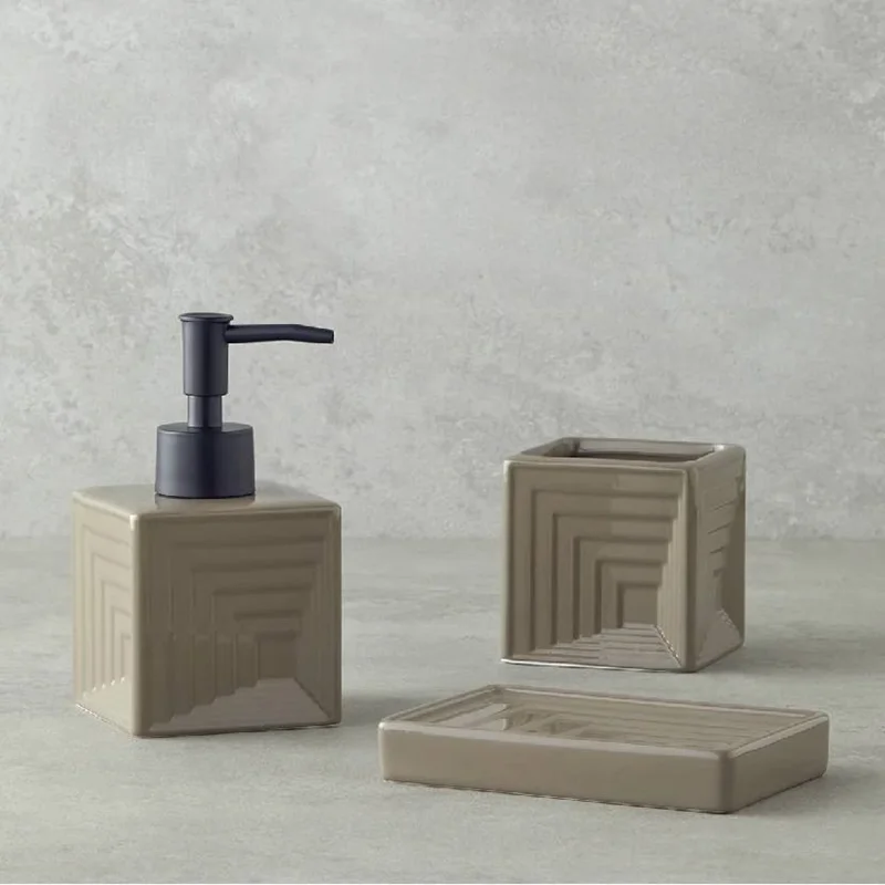 عکس ست سرویس بهداشتی 3 پارچه انگلیش هوم بلوم قهوه ای