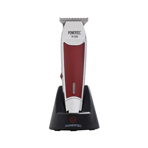 ماشین اصلاح شارژی ریش گردن پاورتک Tr-658 زرشکی