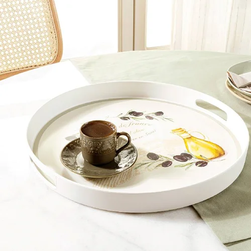 سینی گرد مادامکوکو زیتون 35×35 سانتی