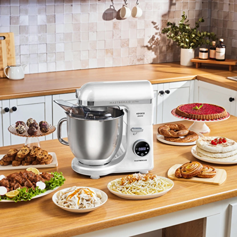 همزن کاسه دار کاراجا مدل Mastermaid Chef Ultra سفید مات 2000 وات