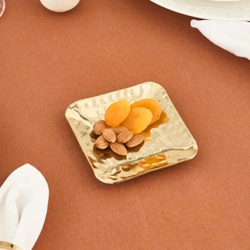 عکس ظرف سرو کاراجا Loren طلایی 10 سانتی