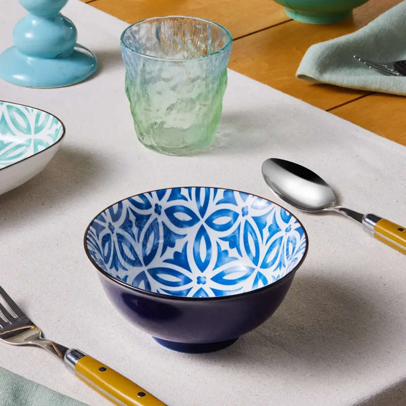 عکس کاسه کاراجا جوفی آبی 14 سانتی