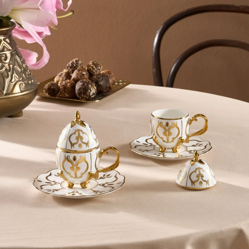 ست قهوه خوری ۲ نفره کاراجا فابرژه 90 میلی سفید