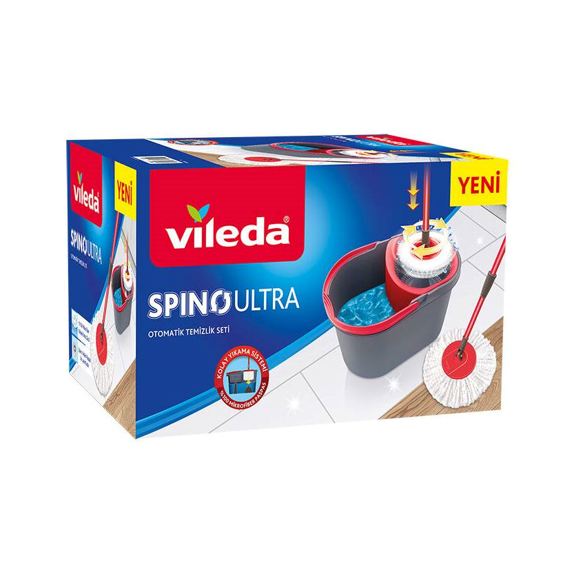 ست سطل و زمین شوی چرخشی ویلدا Spino Ultra طوسی