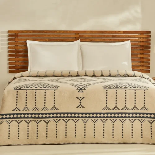 عکس پتو دو نفره پنبه کاراجاهوم مارلا کرم