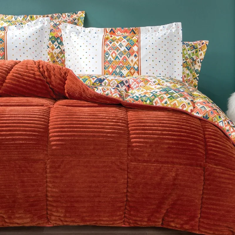 عکس سرویس لحاف دو نفره یاتاش الماس نارنجی