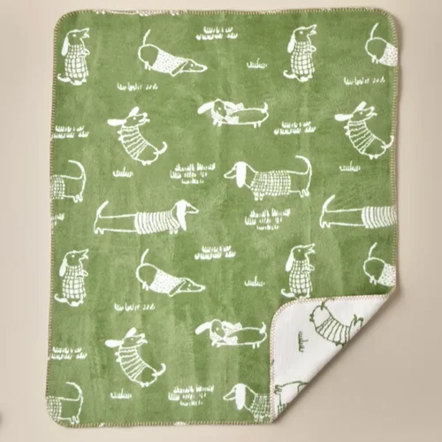 پتو پنبه کودک بلامزون سگ سبز 120×100 سانتی