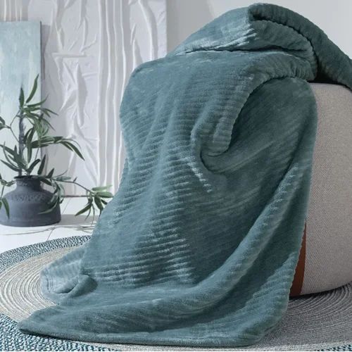 عکس پتو تلویزیون نرم یاتاش عادل آبی یخی 190×140 سانتی