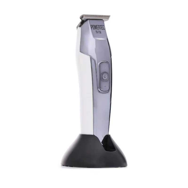 عکس ماشین اصلاح شارژی ریش گردن پاورتک Tr-758 نقره ای