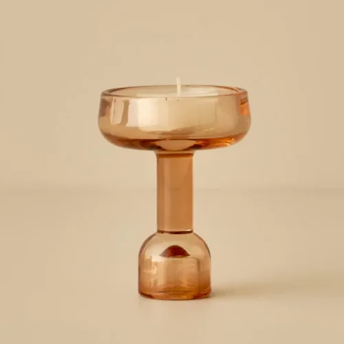 عکس جا شمعی دوطرفه بلامزون میگل 7×7×10 سانتی نارنجی