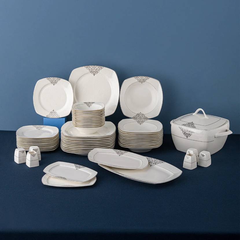 سرویس غذاخوری 60 پارچه ۱۲ نفره امسان نیو بن یاسمین پلاتین