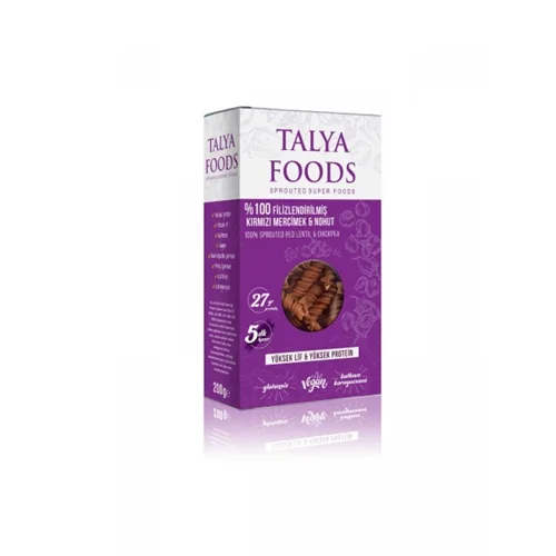 پاستا عدس قرمز و نخود Talya Foods مقدار 200 گرم