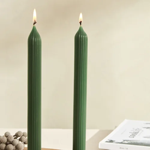 شمع شمعدان ۲ عددی کاراجاهوم Wave سبز