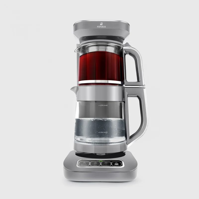 چایساز و قهوه ساز سخنگو کاراجا Caysever Robotea Pro 4 in 1 طوسی روشن