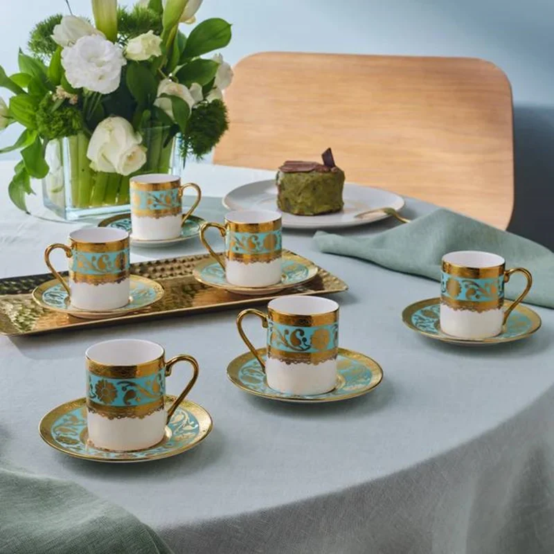 عکس ست قهوه خوری ۶ نفره کاراجا گلفم 90 میلی