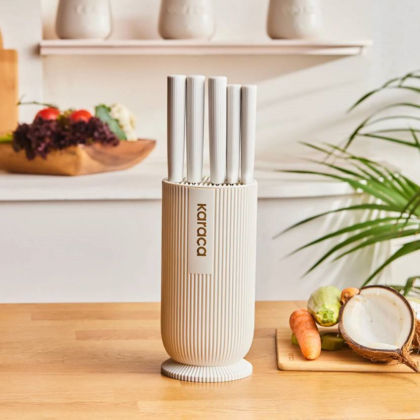 سرویس چاقو 6 پارچه کاراجا مدل ماسیمو راند کرم