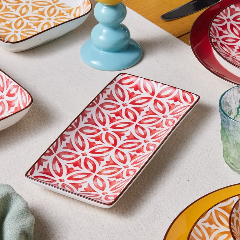 عکس دیس کاراجا جوفی مستطیل قرمز 25 سانتی