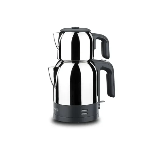 عکس چای ساز استیل کرکماز A359 مشکی نقره ای