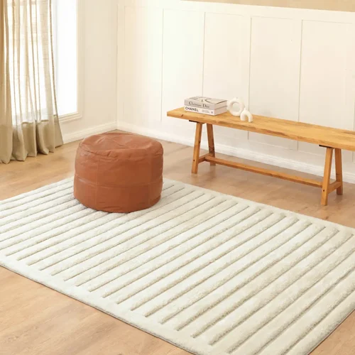 عکس فرش کاشمیر سوپر سافت لیونا سفید 290×200 سانتی