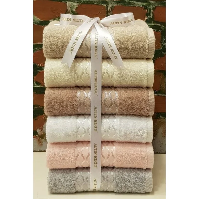 عکس ست حوله دست صورت 6 عددی ازدیلک الیسا رنگی