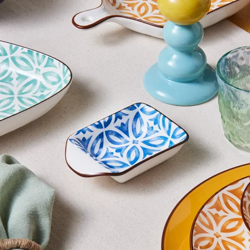 آجیل خوری کاراجا جوفی مستطیل آبی 13 سانتی