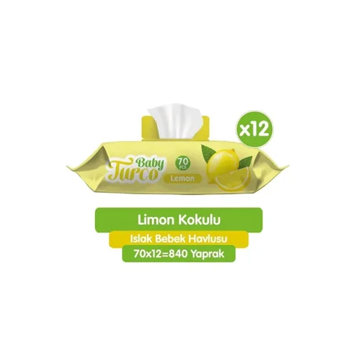 دستمال مرطوب کودک بچه ترک لیمو ۱۲ بسته 7۰ عددی
