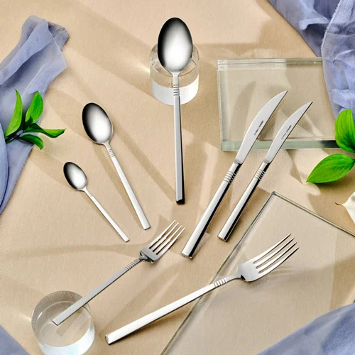 عکس سرویس قاشق چنگال 84 پارچه 12 نفره کاراجا الگانس نیل پلاتین