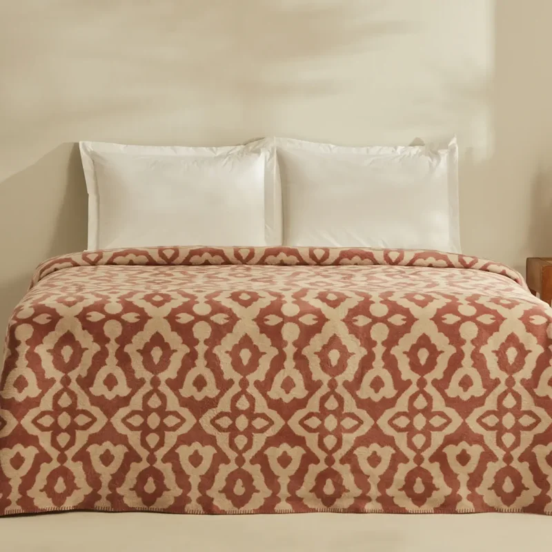 عکس پتو دو نفره پنبه کاراجاهوم رینا آجری