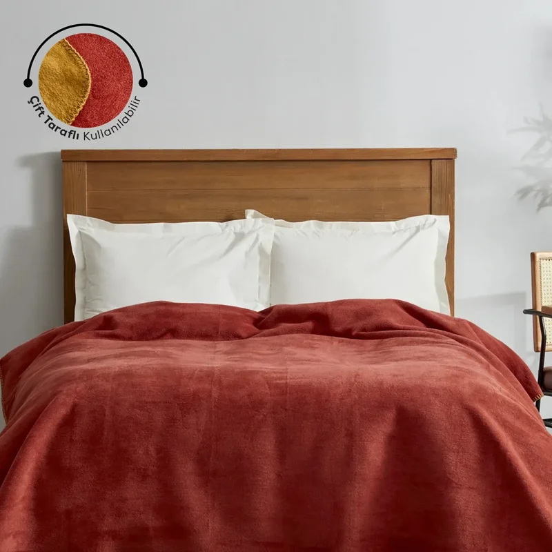 عکس پتو یک نفره دورو کاراجاهوم Saye آجری