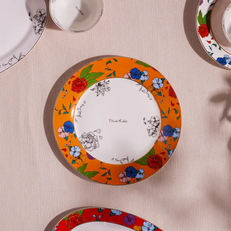 عکس بشقاب غذاخوری کاراجا Frida قطر ۲7 سانتی نارنجی
