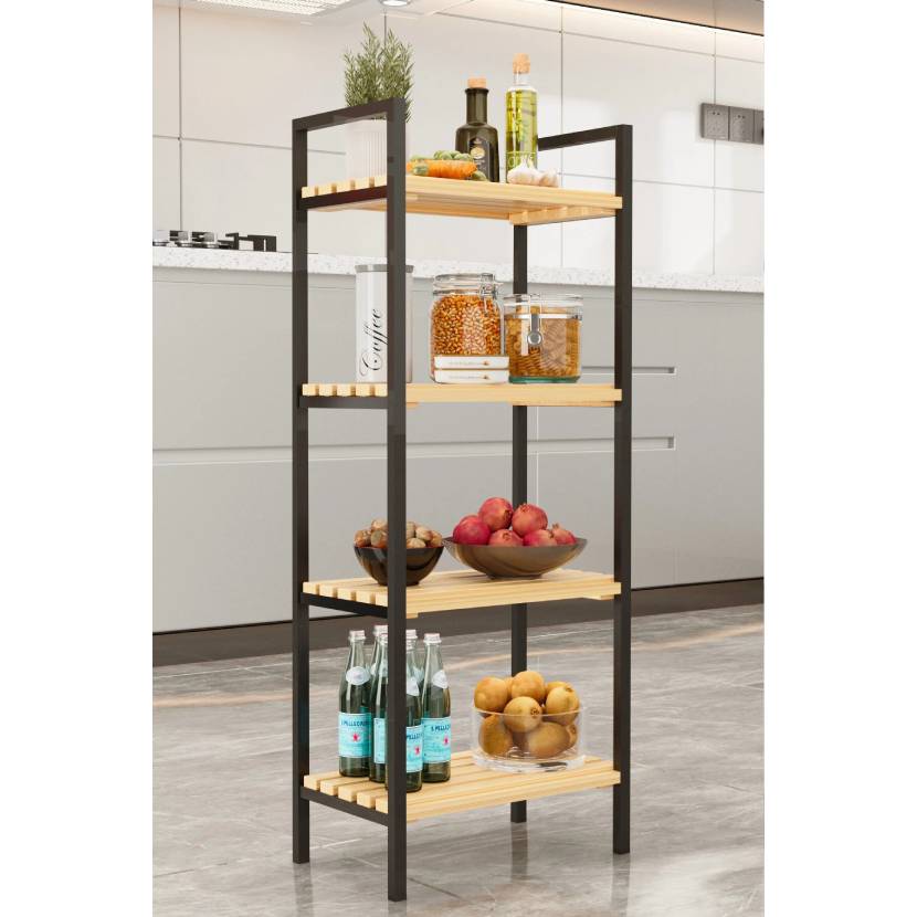 عکس قفسه آشپزخانه ۴ طبقه بینو Bn9211 مشکی