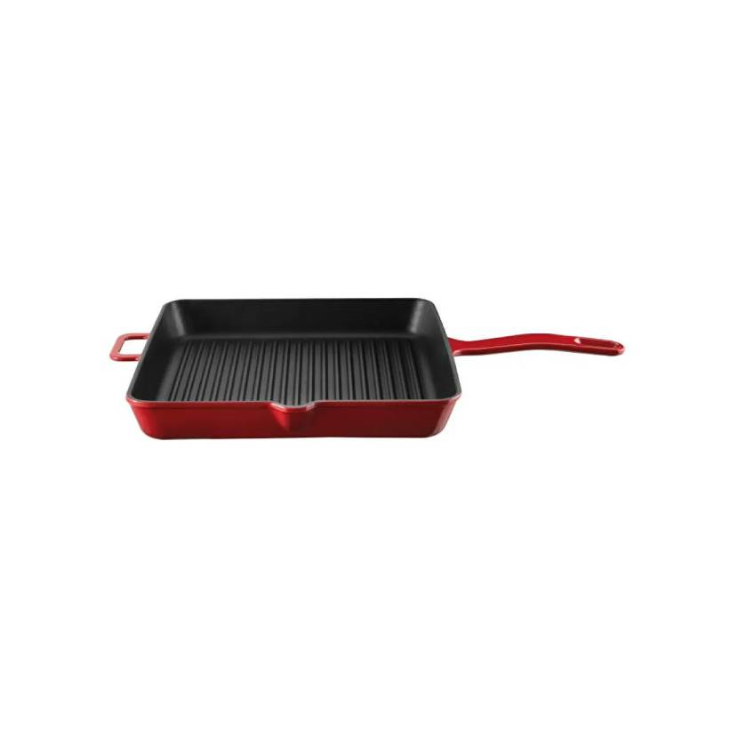 ماهیتابه گریل چدن مربع وو کیچن‌ور مدل آمور قرمز 25 سانتی