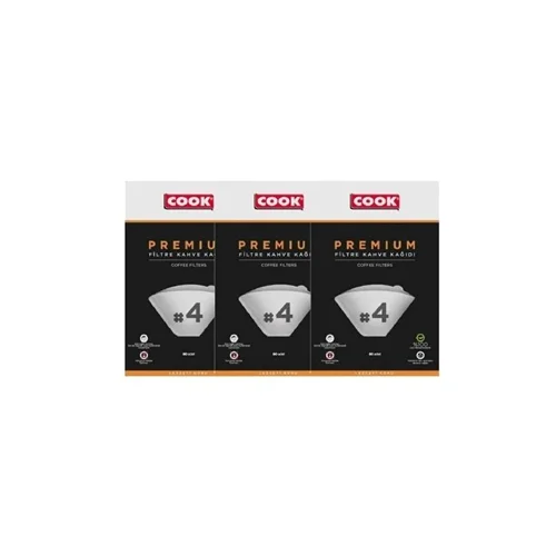 فیلتر کاغذی کوک پریمیوم سایز 4 تعداد 80 عدد 3 بسته
