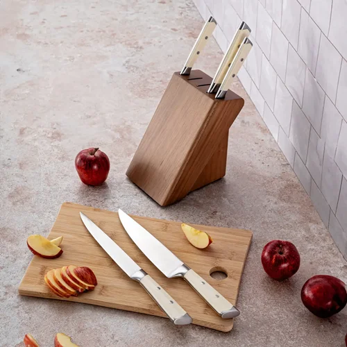 عکس سرویس چاقو 6 پارچه امسان استارک با استند