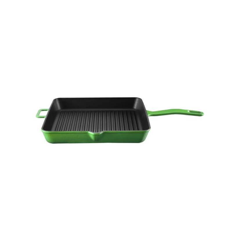 ماهیتابه گریل چدن مربع وو کیچن‌ور مدل فورت سبز 25 سانتی