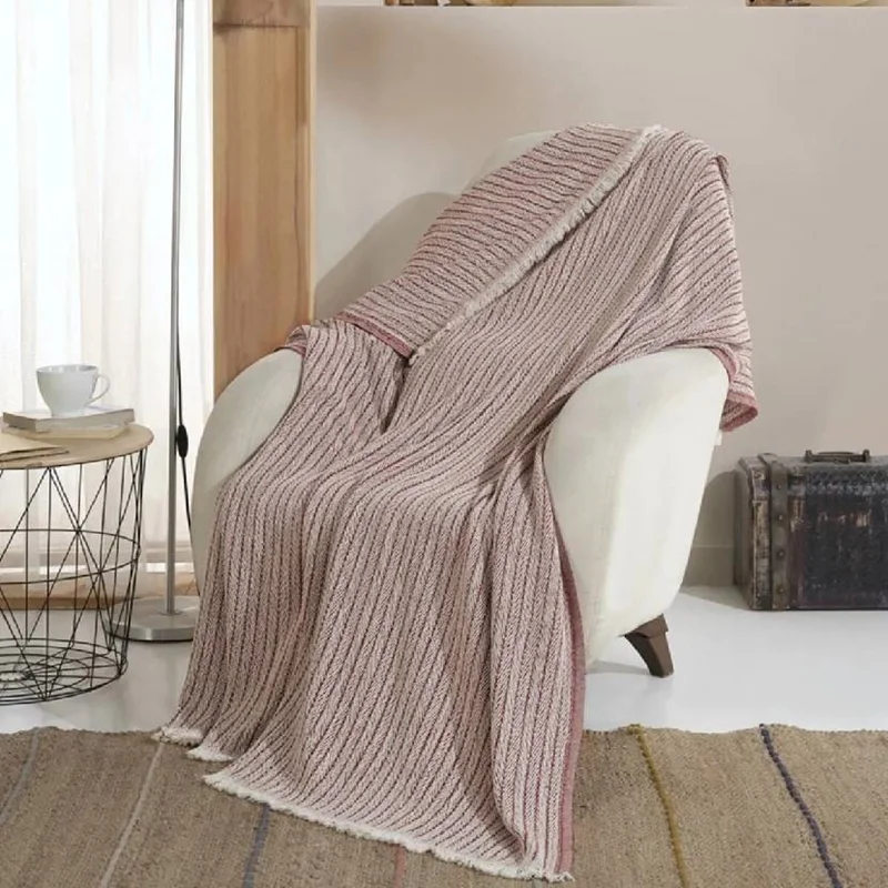 عکس پتو رو مبلی پنبه لوکس تاچ ورا آجری 200×150 سانتی